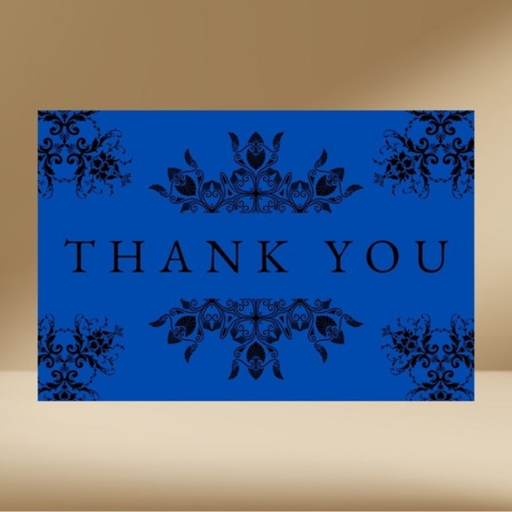 10 Deep Blue Thank You Card